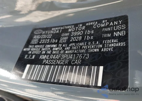 2023 Hyundai Elantra N Line z USA, uszkodzony, nr VIN KMHLR4AF3PU4173